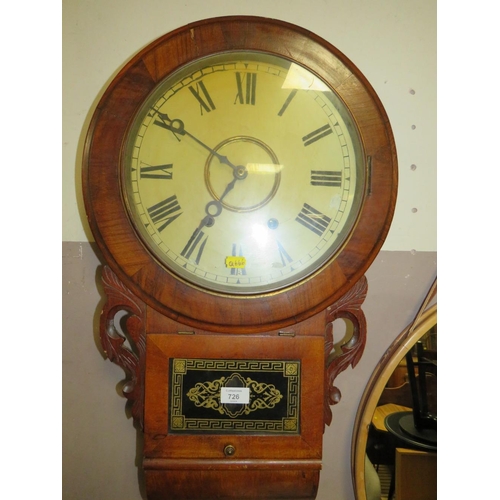 726 - AN ANTIQUE AMERICAN WALL CLOCK