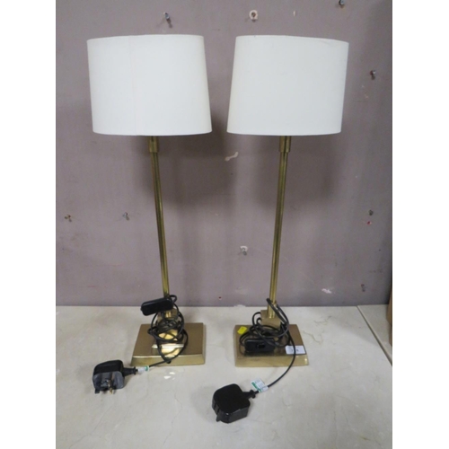 728 - A PAIR OF MODERN TABLE LAMPS WITH SHADES