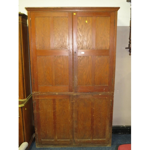 731 - A VINTAGE LARGE SCHOOL STYLE CUPBOARD - 213 X 130 CM