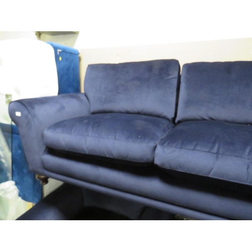 739 - A MODERN BLUE UPHOLSTERED TWO PIECE SUITE