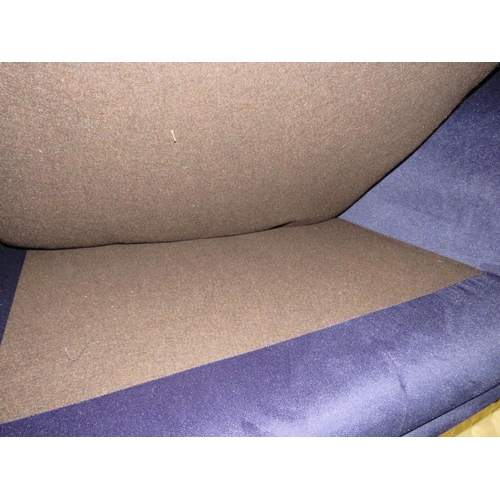 739 - A MODERN BLUE UPHOLSTERED TWO PIECE SUITE