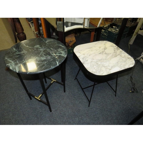 747 - FOUR MODERN OCCASIONAL TABLES TO INCLUDE THREE MARBLE TOPPED EXAMPLES