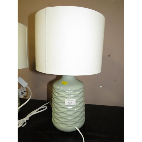 776 - A PAIR OF MODERN TABLE LAMPS AND SHADES