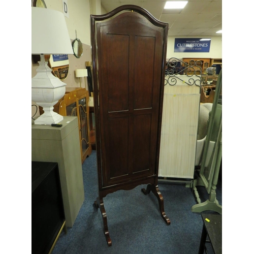 778 - AN ANTIQUE MAHOGANY SWIVEL LARGE CHEVAL MIRROR