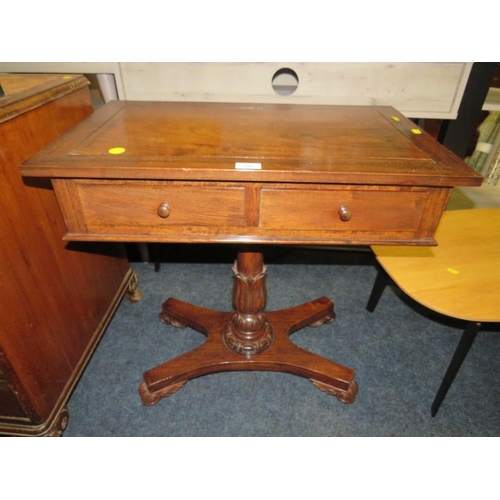 795 - AN ANTIQUE STYLE MAHOGANY TWO DRAWER HALL TABLE W-70 CM