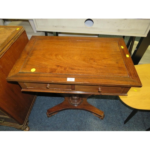 795 - AN ANTIQUE STYLE MAHOGANY TWO DRAWER HALL TABLE W-70 CM