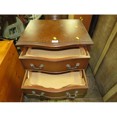 808 - A REPRODUCTION MAHOGANY SERPENTINE SIX DRAWER CHEST