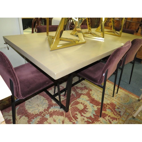 819 - A LARGE MODERN DINING TABLE WITH SIX 'BO CONCEPT' CHAIRS