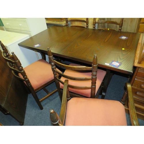 830 - A 'YOUNGER & SONS' DINING TABLE AND SIX CHAIRS