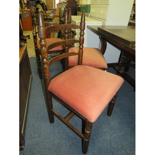 830 - A 'YOUNGER & SONS' DINING TABLE AND SIX CHAIRS