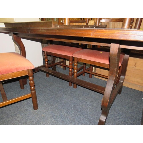 830 - A 'YOUNGER & SONS' DINING TABLE AND SIX CHAIRS