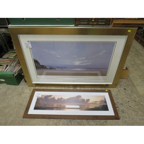 9 - A LARGE FRAMED SPENCER SEE PRINT & ANOTHER PRINT (2)