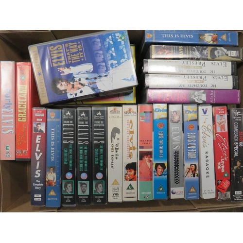 99 - THREE TRAYS OF VINTAGE ELVIS PRESLEY VHS