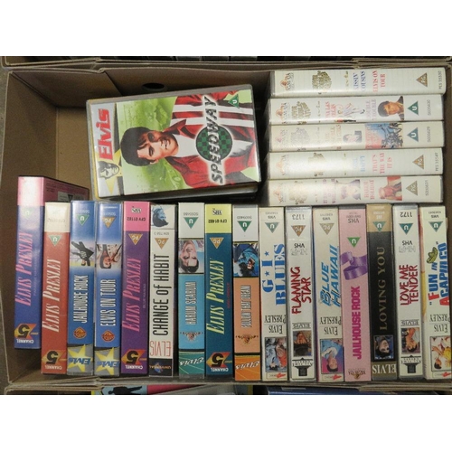 99 - THREE TRAYS OF VINTAGE ELVIS PRESLEY VHS