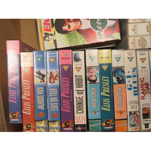 99 - THREE TRAYS OF VINTAGE ELVIS PRESLEY VHS