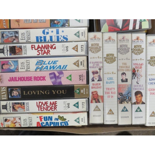 99 - THREE TRAYS OF VINTAGE ELVIS PRESLEY VHS