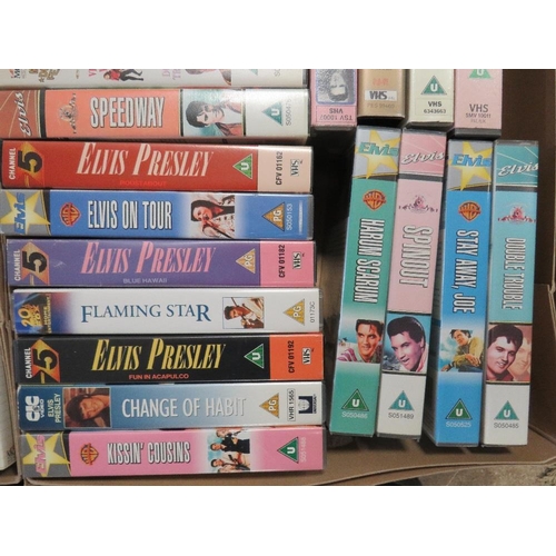 99 - THREE TRAYS OF VINTAGE ELVIS PRESLEY VHS