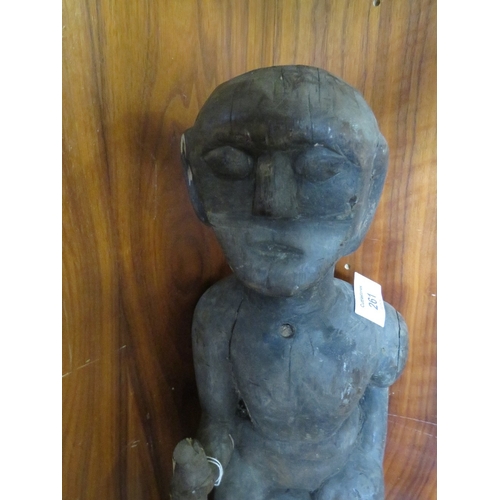 261 - A VINTAGE ETHNIC TRIBAL WOOD FIGURE STUDY