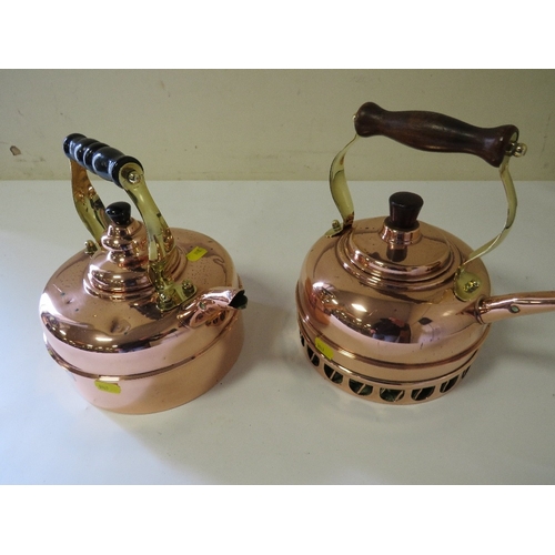 265 - TWO COPPER AND BRASS KETTLES