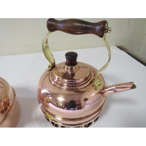 265 - TWO COPPER AND BRASS KETTLES