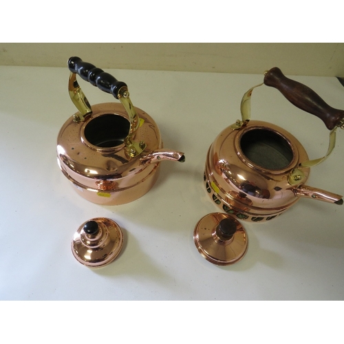 265 - TWO COPPER AND BRASS KETTLES