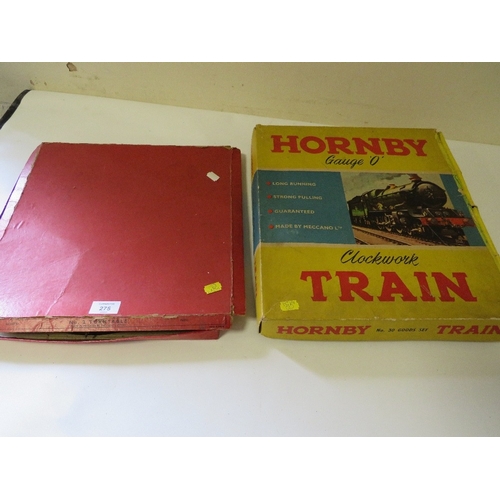 275 - A HORNBY BOXED TRAIN SET TOGETHER WITH A BOXED HORNBY TURNTABLE