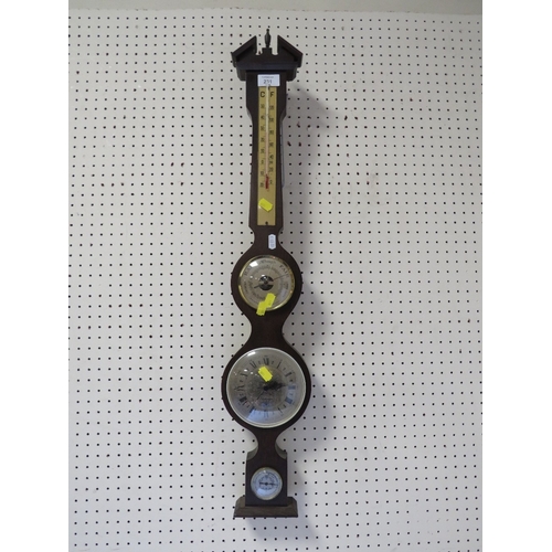 281 - A MODERN COMBINATION BAROMETER/CLOCK THERMOMETER