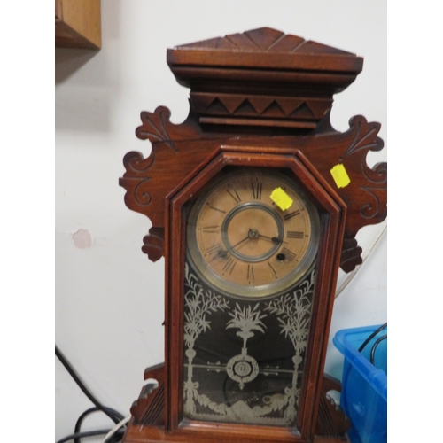 285 - A RETRO USSR WALL MOUNTED CLOCK TOGETHER WITH A MANTLE CLOCK (2)