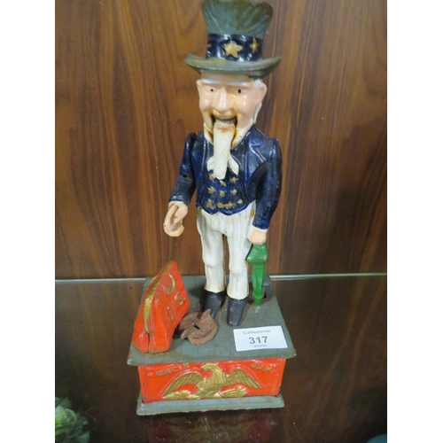 317 - A CAST UNCLE SAM MONEY BANK