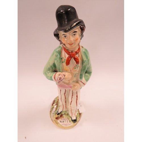 333 - A STAFFORDSHIRE STYLE DOUBLE SIDED GIN / WATER FIGURE A/F