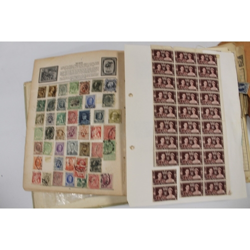 452 - A COLLECTION OF STAMPS TO INCLUDE CHAMPION STAMP ALBUM, FOLDERS AND BOOKS