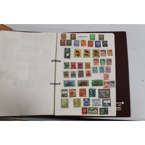 452 - A COLLECTION OF STAMPS TO INCLUDE CHAMPION STAMP ALBUM, FOLDERS AND BOOKS