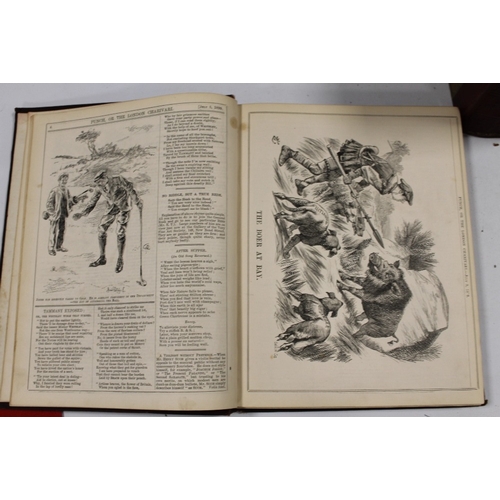 464 - THREE BOOKS CONSISTING OF 1899 JULY- DECEMBER PUNCH, MRS BEETONS COOK BOOK AND ROBINSON CRUSOE