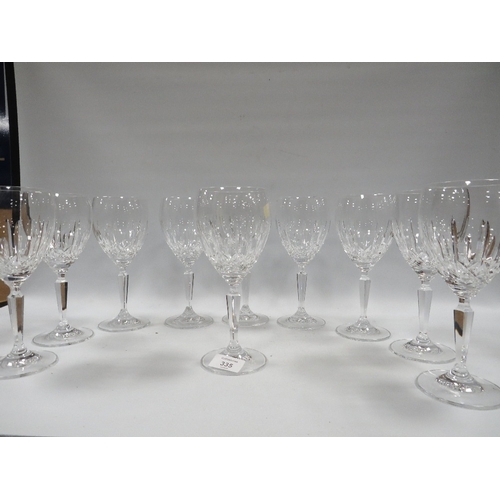 335 - A SET OF 10 WATERFORD CRYSTAL WINE GLASSES