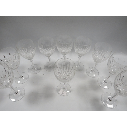 335 - A SET OF 10 WATERFORD CRYSTAL WINE GLASSES