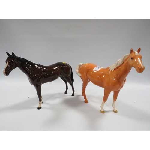 337 - TWO BESWICK PALOMINO HORSES ONE A/F