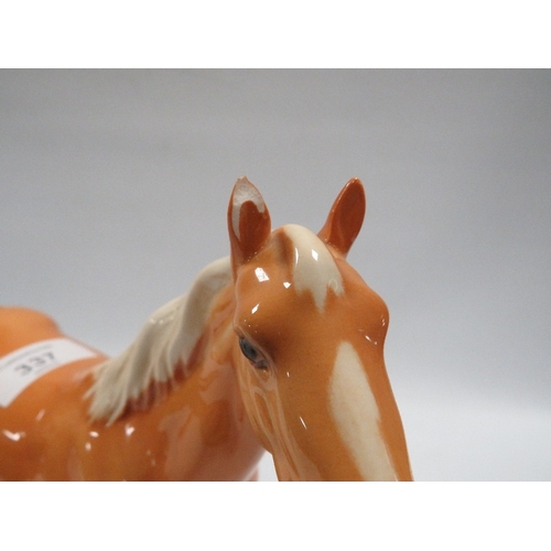 337 - TWO BESWICK PALOMINO HORSES ONE A/F