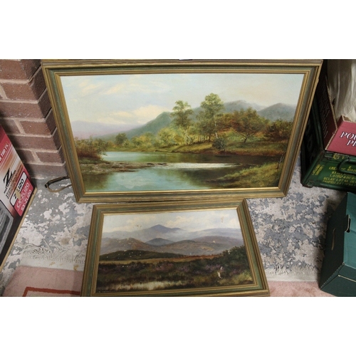 42 - TWO OIL ON CANVAS 19TH CENTURY LANDSCAPES A/F