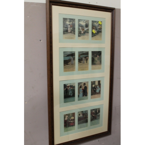 50 - EIGHT FRAMED SETS OF NUMEROUS VINTAGE CARDS