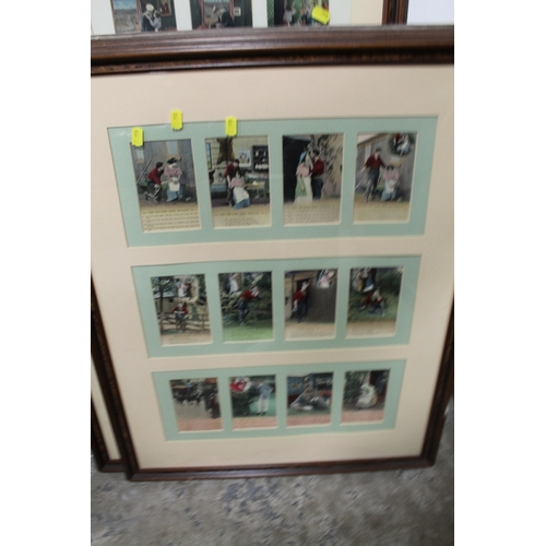 50 - EIGHT FRAMED SETS OF NUMEROUS VINTAGE CARDS