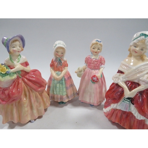 361 - FOUR SMALL ROYAL DOULTON FIGURINES TO INCLUDE 