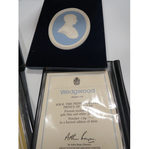 363 - BOXED WEDGWOOD JASPERWARE PLAQUES WITH CERTIFICATES