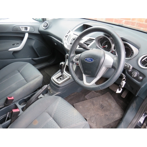 603 - A BLACK 2011 1.4L PETROL FORD FIESTA 'BF61 HVR', LOG BOOK, TWO KEYS, CURRENTLY SORN, MILEAGE AT LAST... 