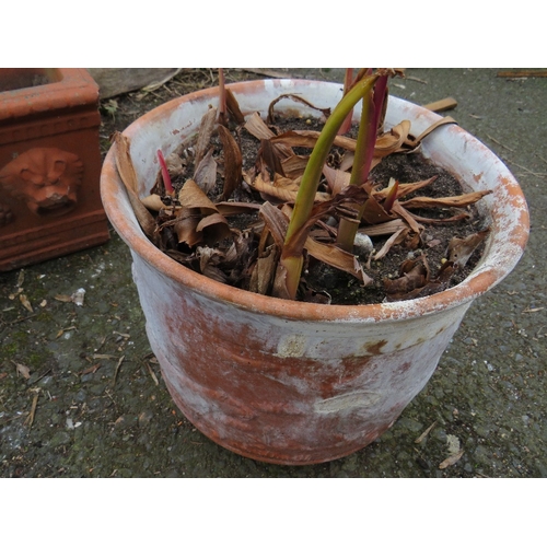 606 - FOUR TERRACOTTA GARDEN PLANTERS