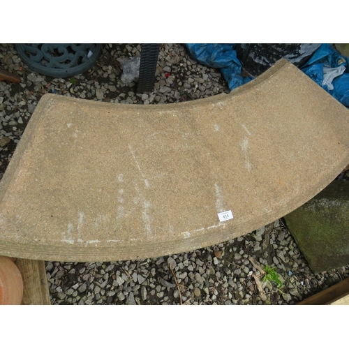 615 - A CONCRETE THREE PIECE GARDEN BENCH