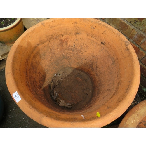 618 - A PAIR OF EXTRA LARGE TERRACOTTA GARDEN PLANTERS