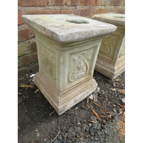 620 - TWO CONCRETE GARDEN FOUNTAIN PEDESTALS