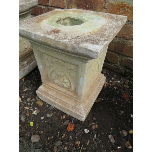 620 - TWO CONCRETE GARDEN FOUNTAIN PEDESTALS