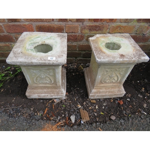 620 - TWO CONCRETE GARDEN FOUNTAIN PEDESTALS