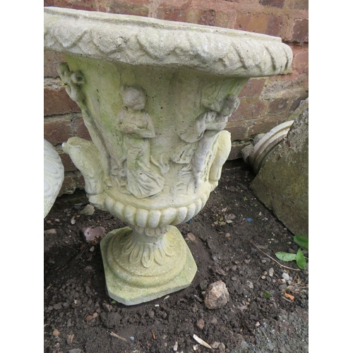 621 - TWO CONCRETE GARDEN PLANTERS